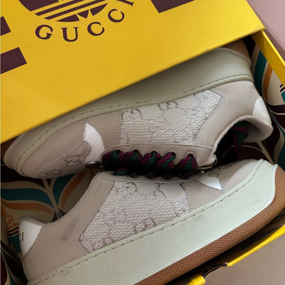 Gucci Cream and Tan Sneakers